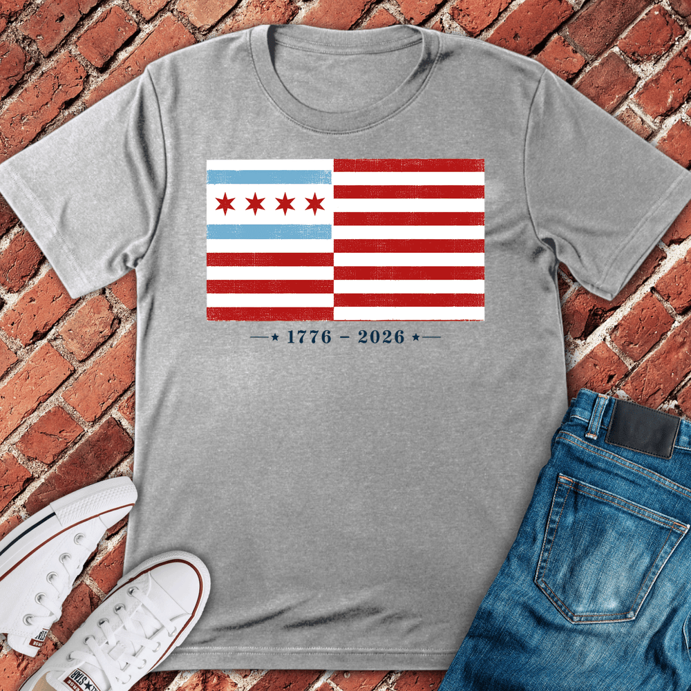 Chi Freedom Flag T-Shirt - Sport Grey