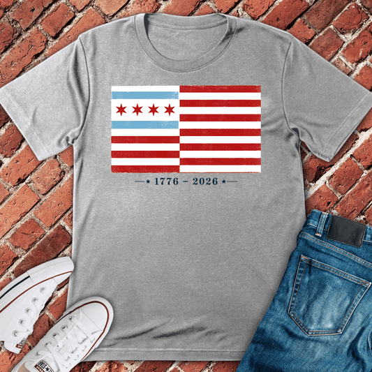 Chi Freedom Flag T-Shirt - Sport Grey