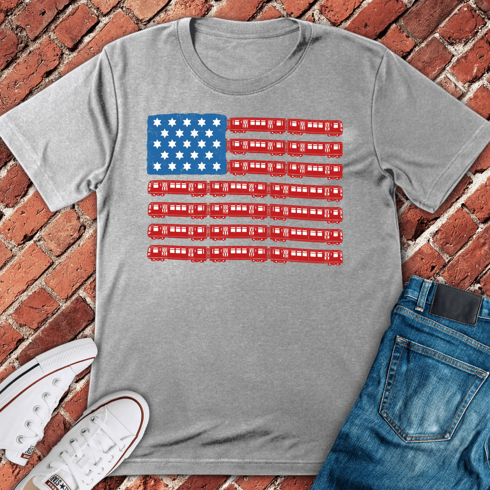 Chi Train Flag T-Shirt - Sport Grey