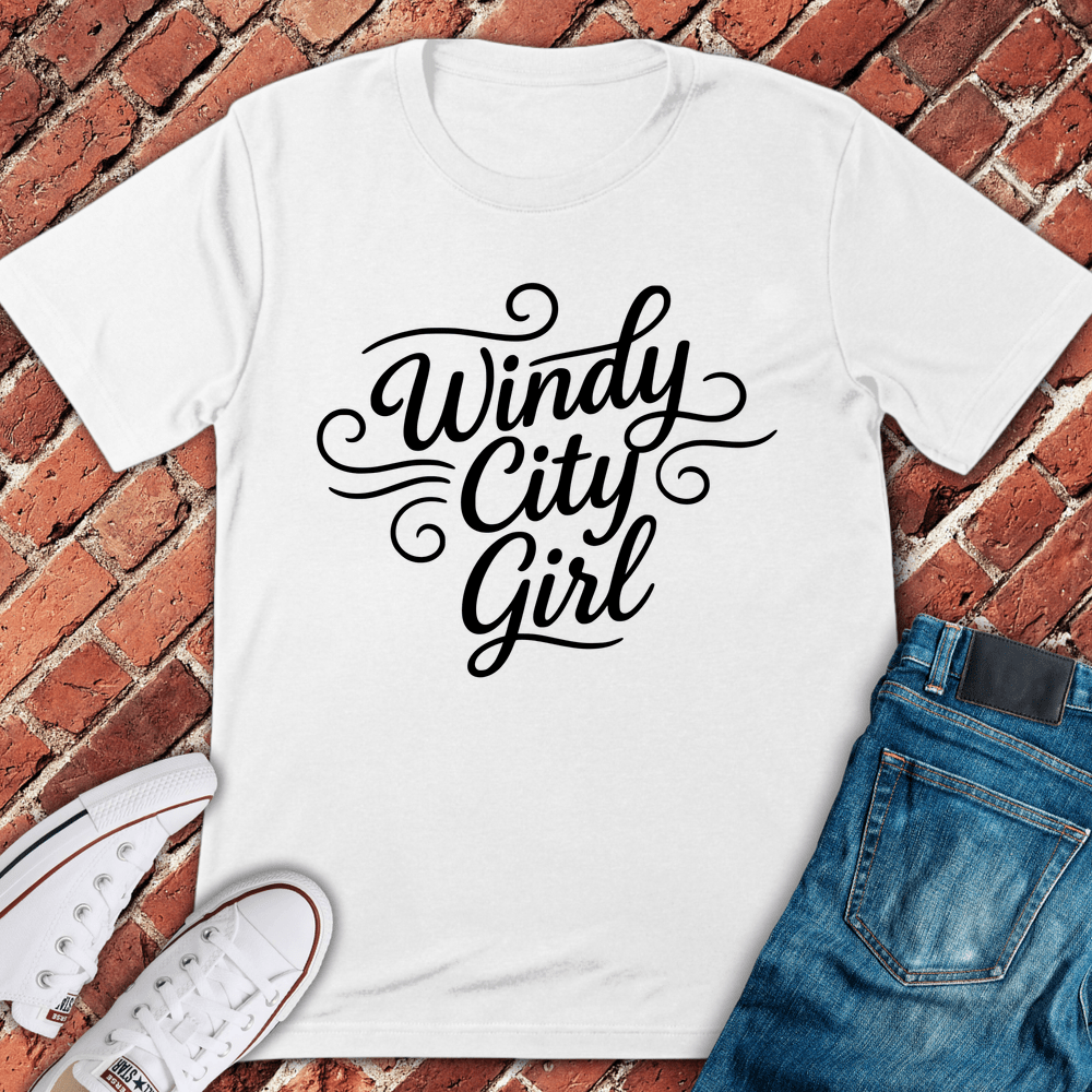 Windy Girl Script T-Shirt - White