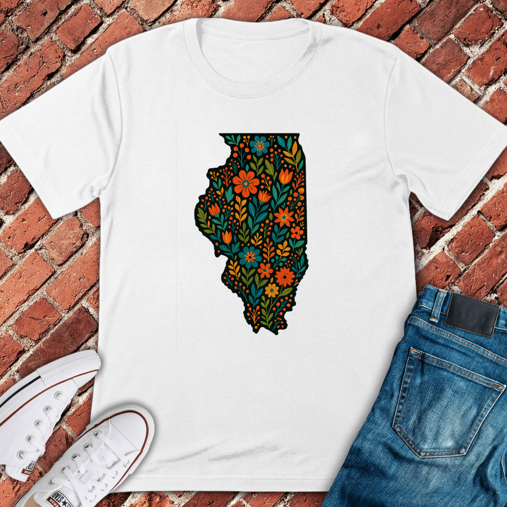 Floral Illinois T-Shirt - White
