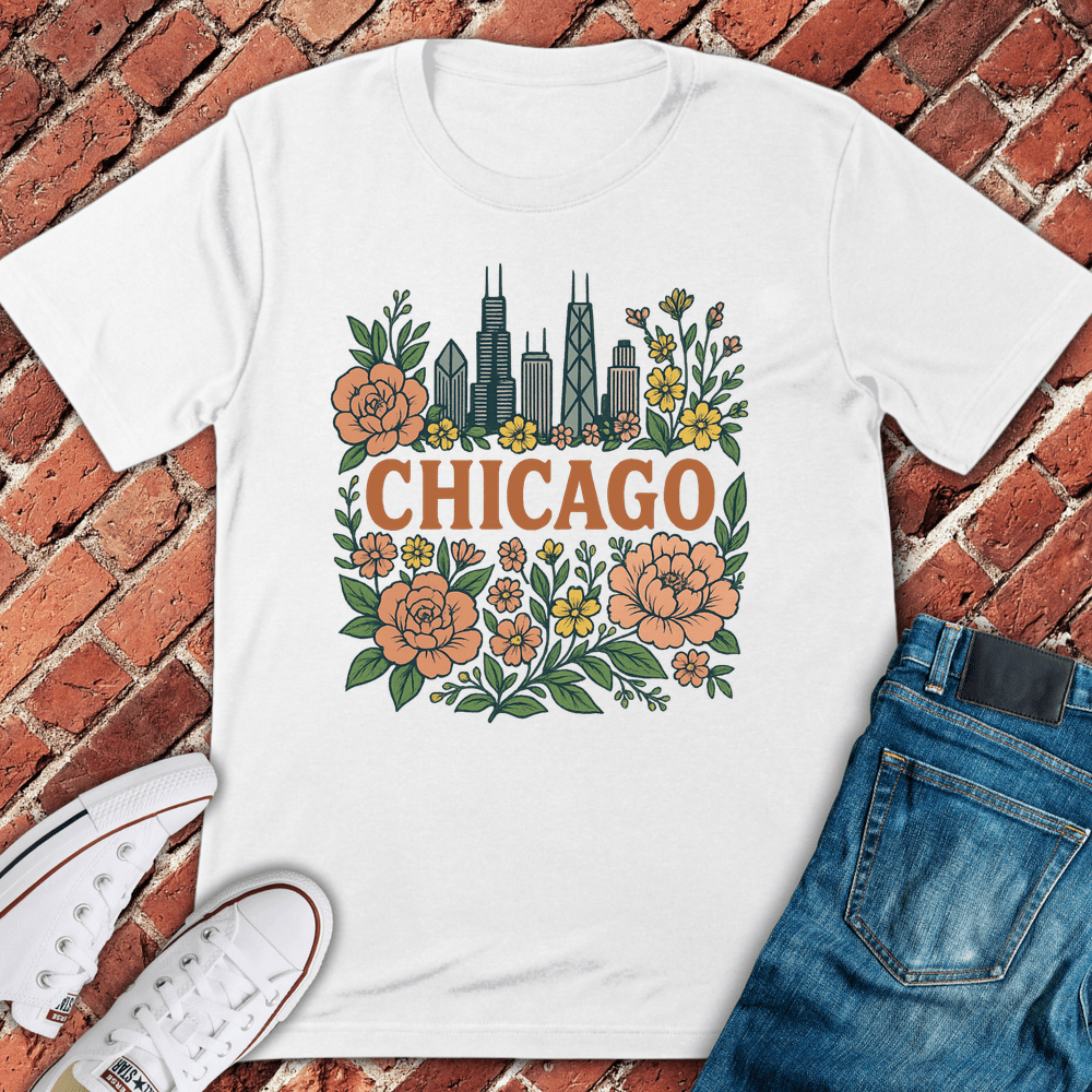 Floral Skyline T-Shirt - White