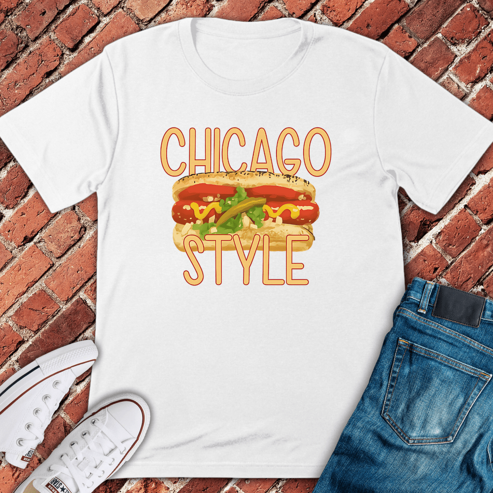 Chicago Style Dog T-Shirt - White