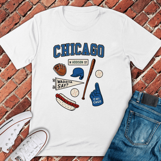 Chi Baseball Vibes T-Shirt - White