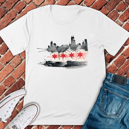 Flag And Fog T-Shirt - White