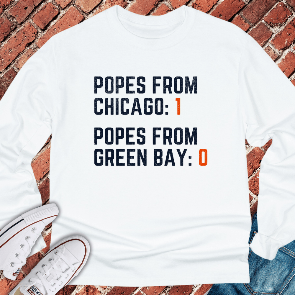 Popes From Chicago Long Sleeve - White