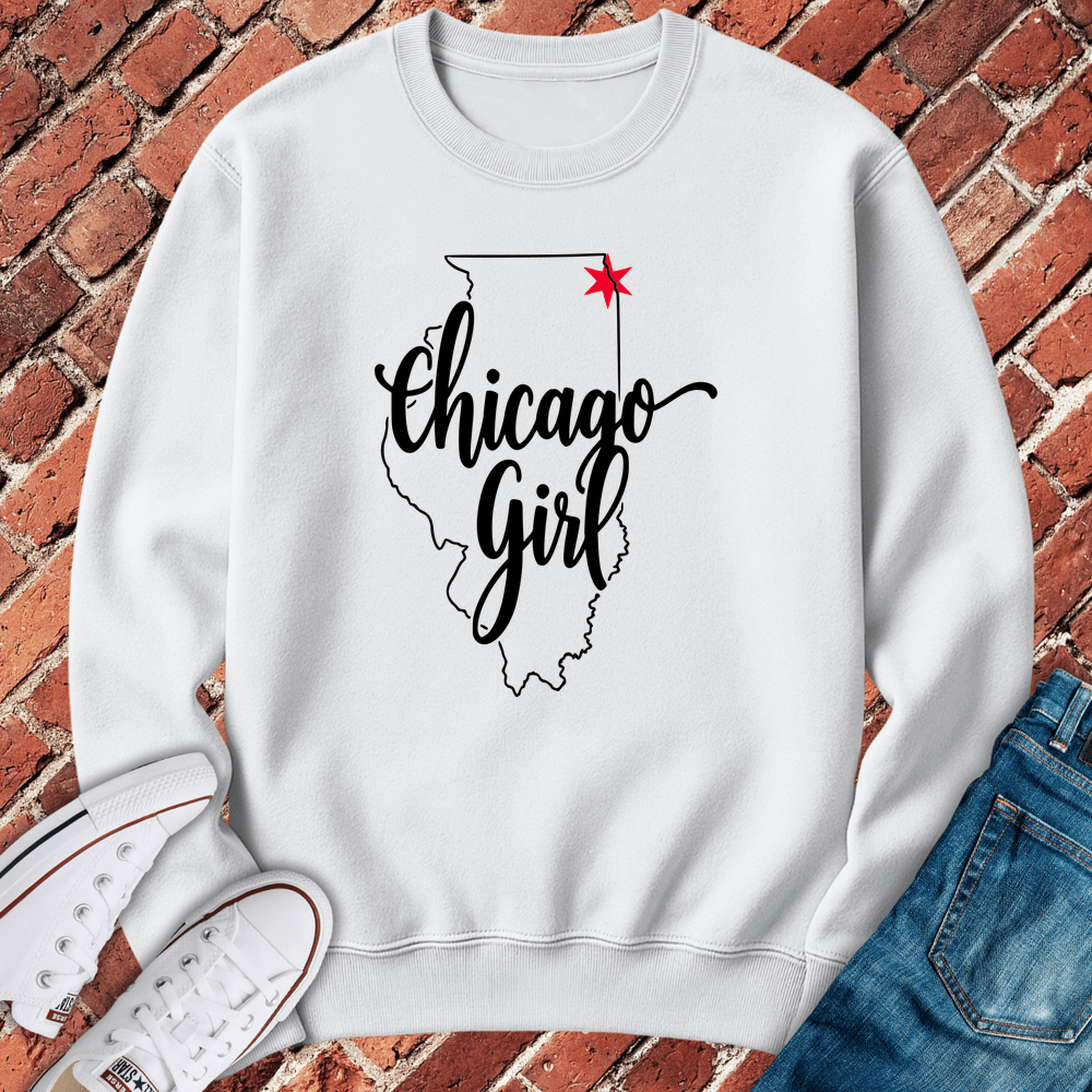 Chicago Girl Crewneck - White