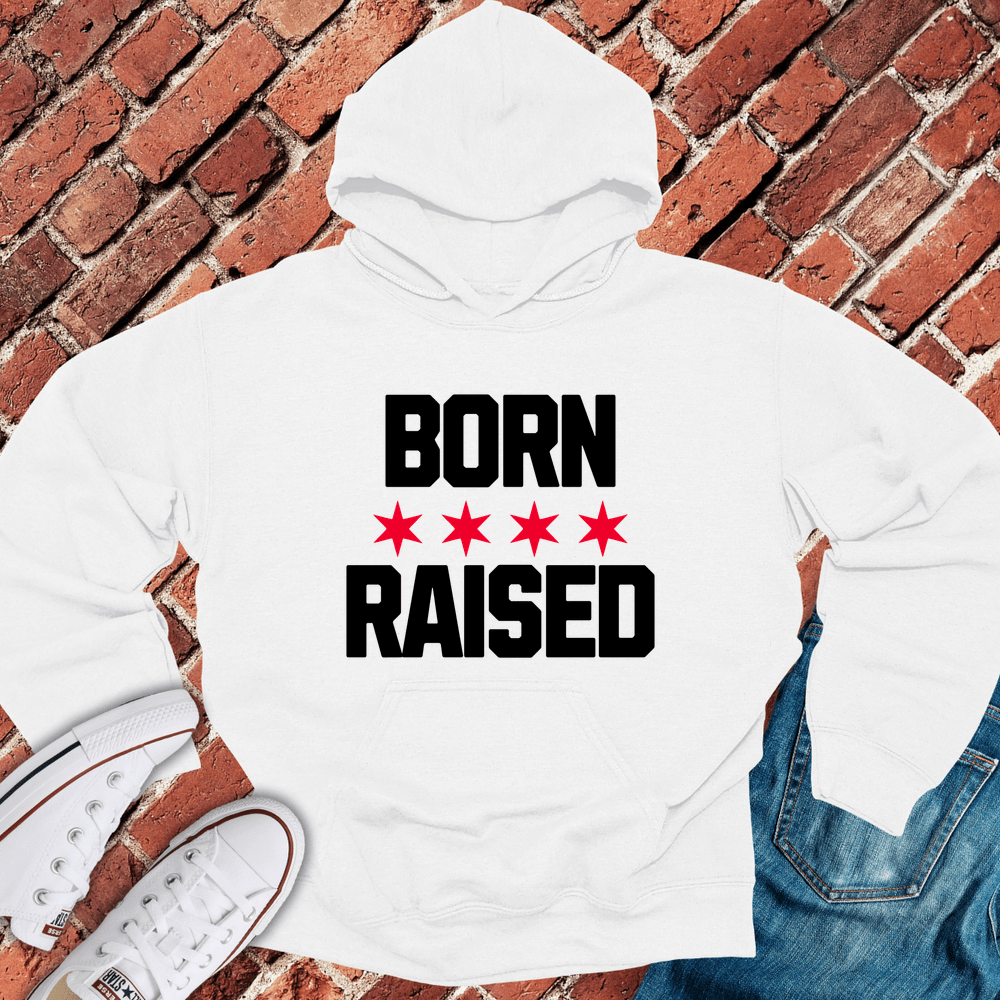 Chicago Born Raised Hoodie - White