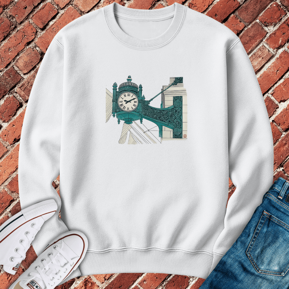 Marshall Clock Crewneck - White