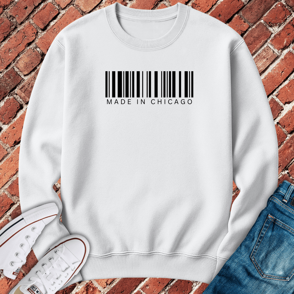 Chicago Barcode Crewneck - White