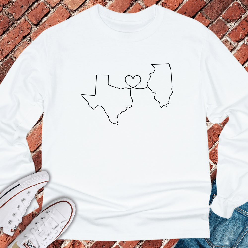 Texas - Illinois Long Sleeve - White