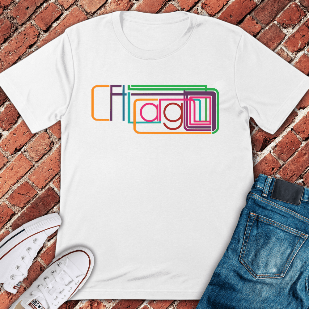 Chicago Train Font T-Shirt - White