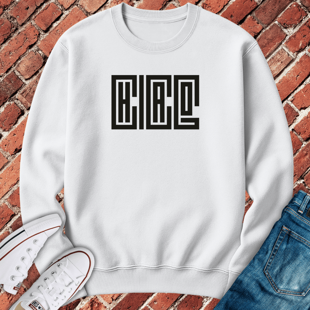 Stacked CHICAGO Crewneck - White