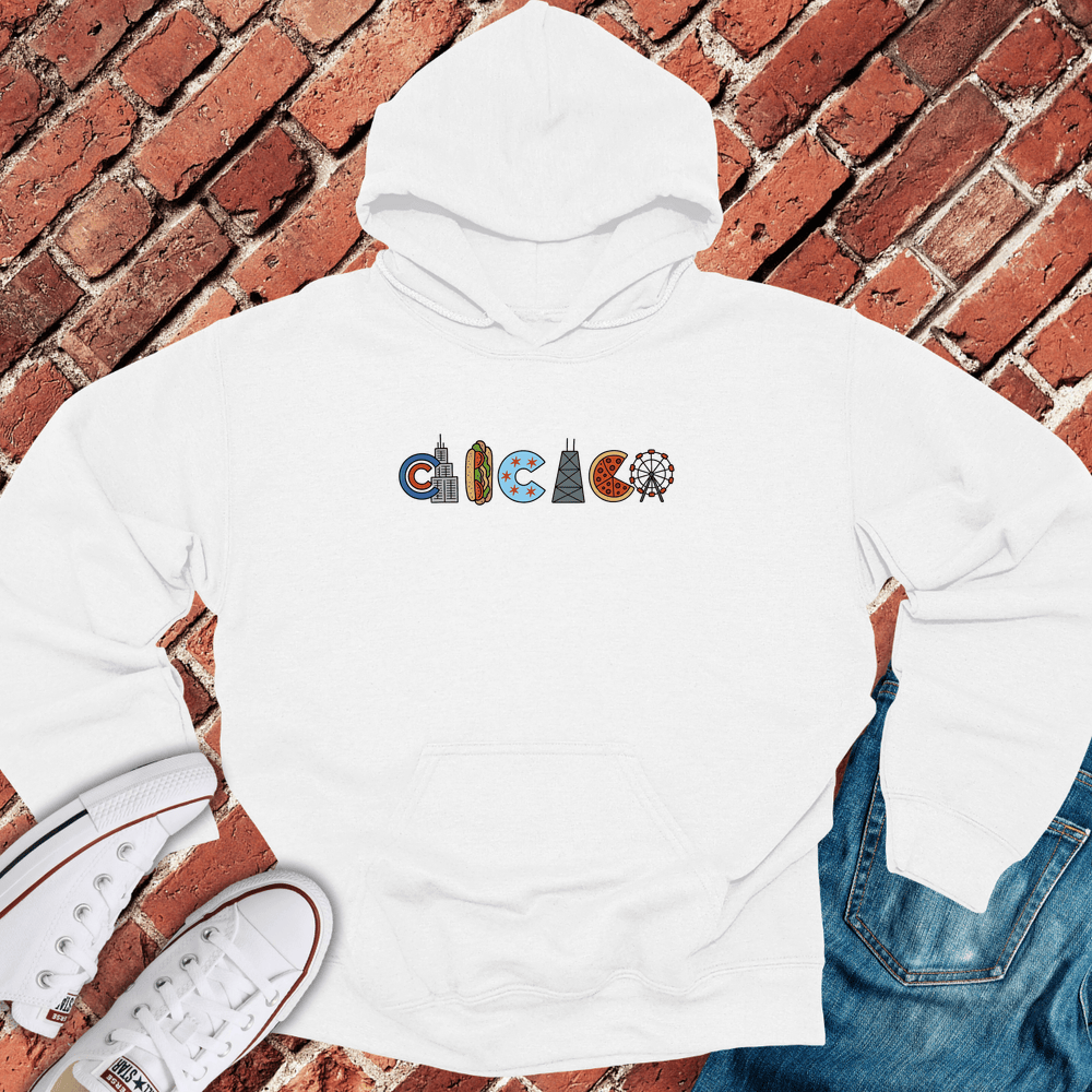 Chicago Icons Hoodie - White