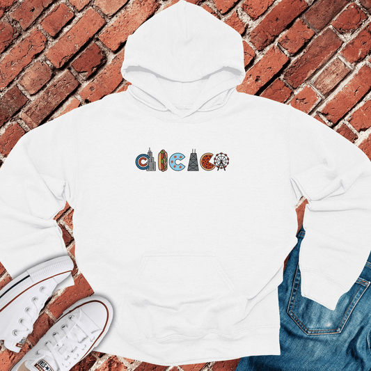 Chicago Icons Hoodie - White