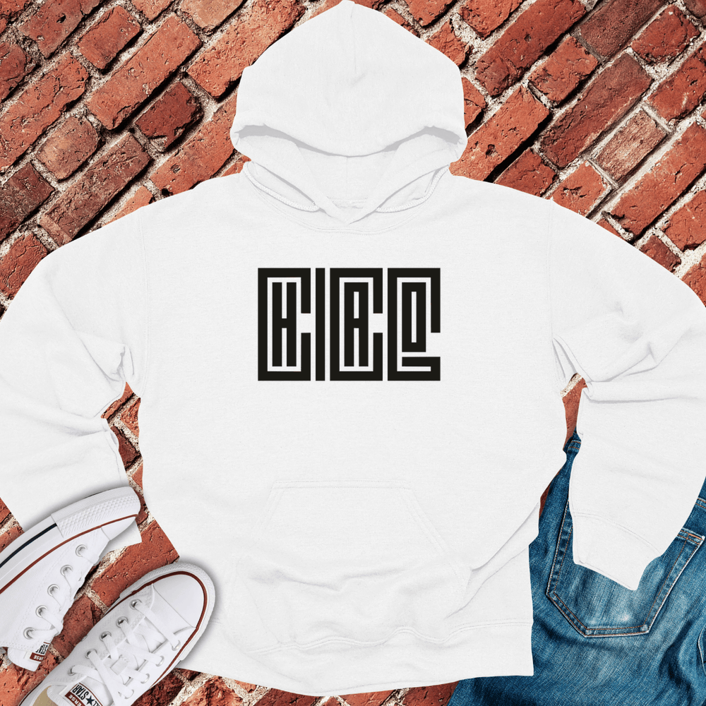 Stacked CHICAGO Hoodie - White