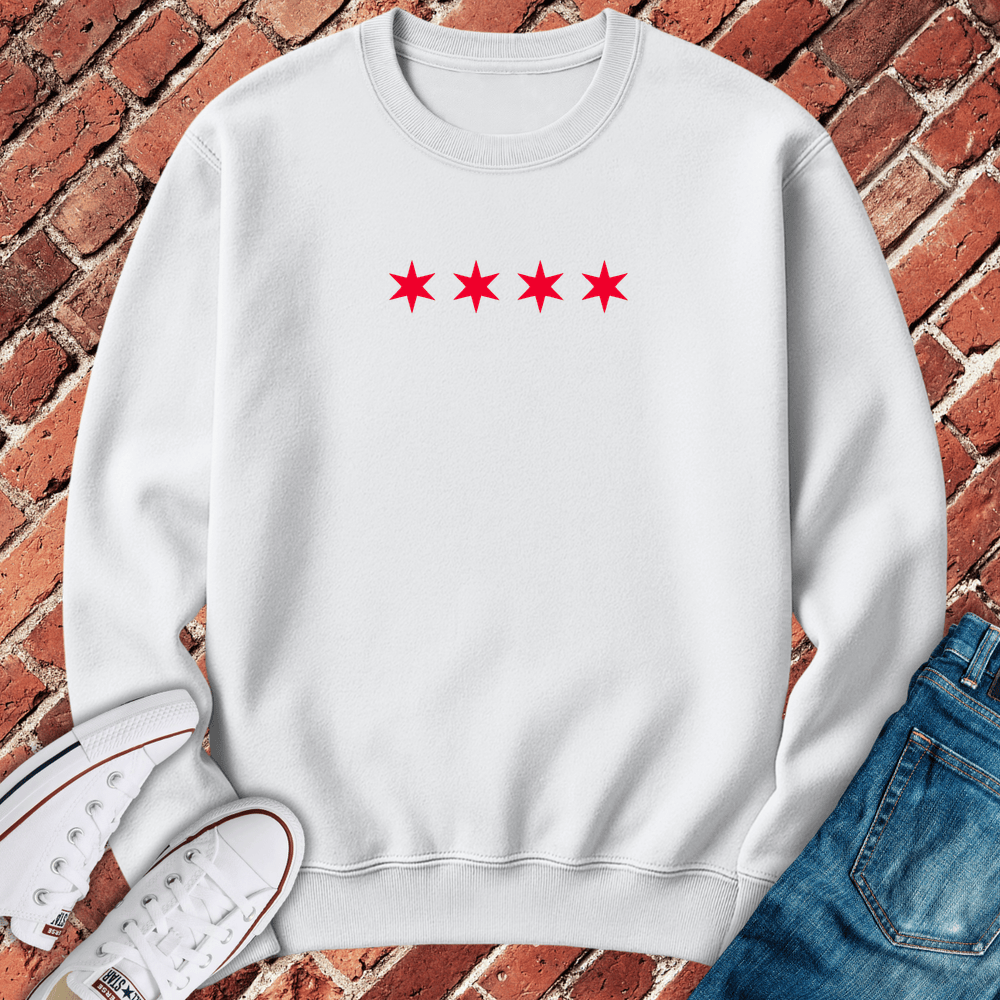 Six Point Stars Crewneck - White