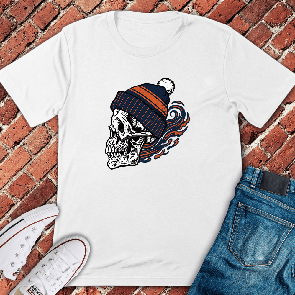 Skull Beanie Fan T-Shirt - White