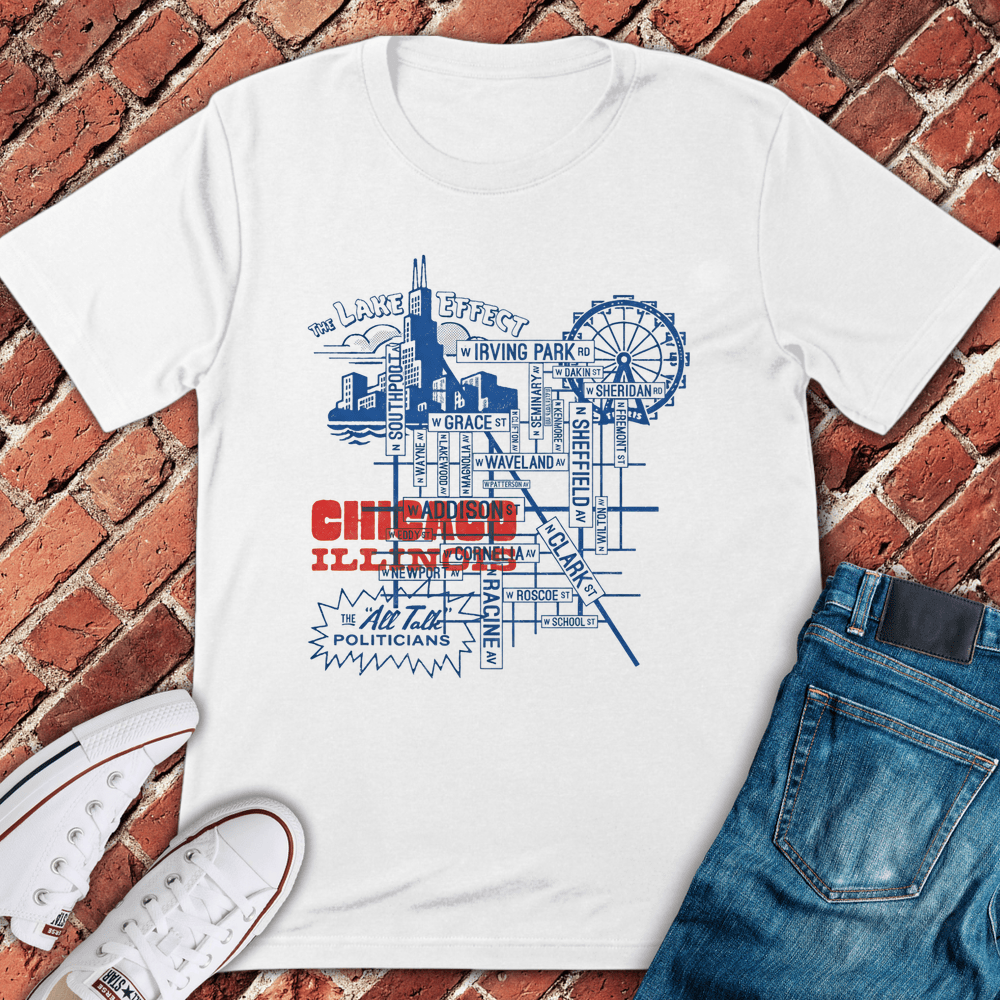 Chicago Blueprint T-Shirt - White