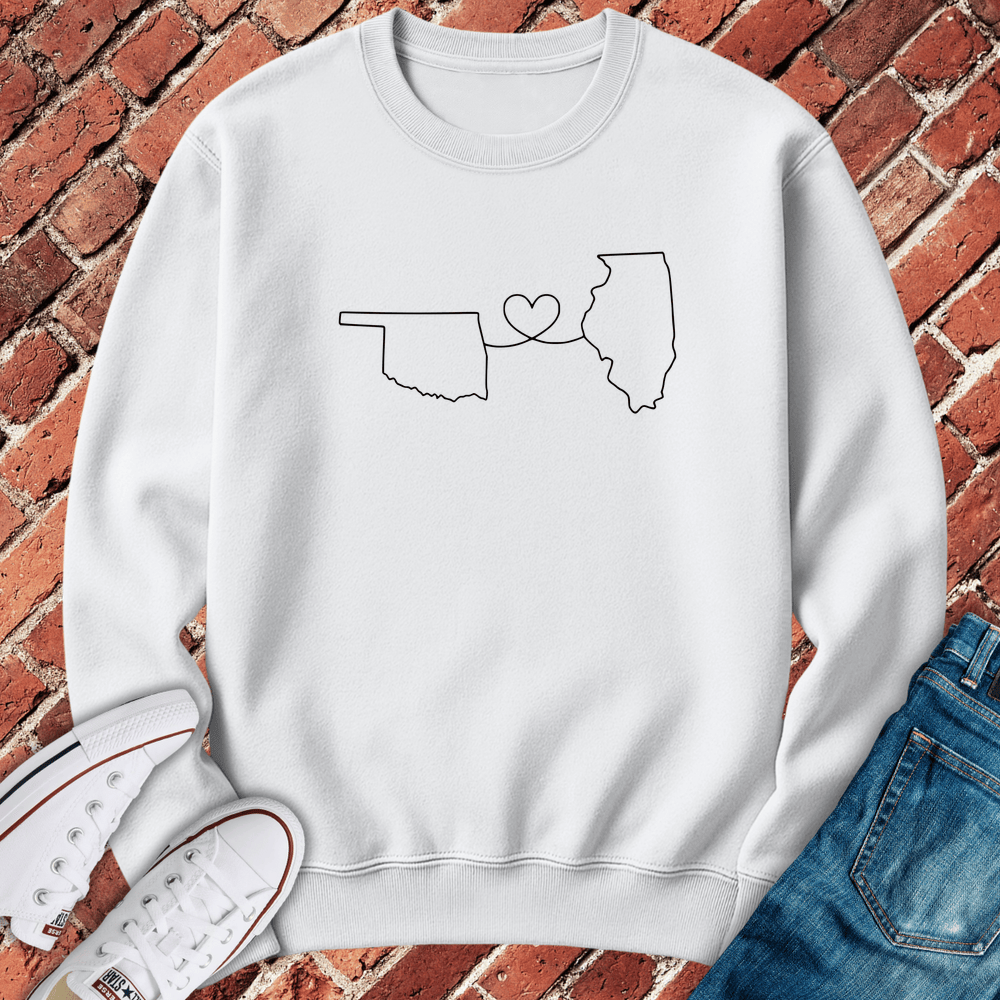 Oklahoma - Illinois Crewneck - White