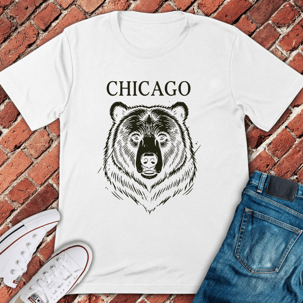 Linocut Bear T-Shirt - White