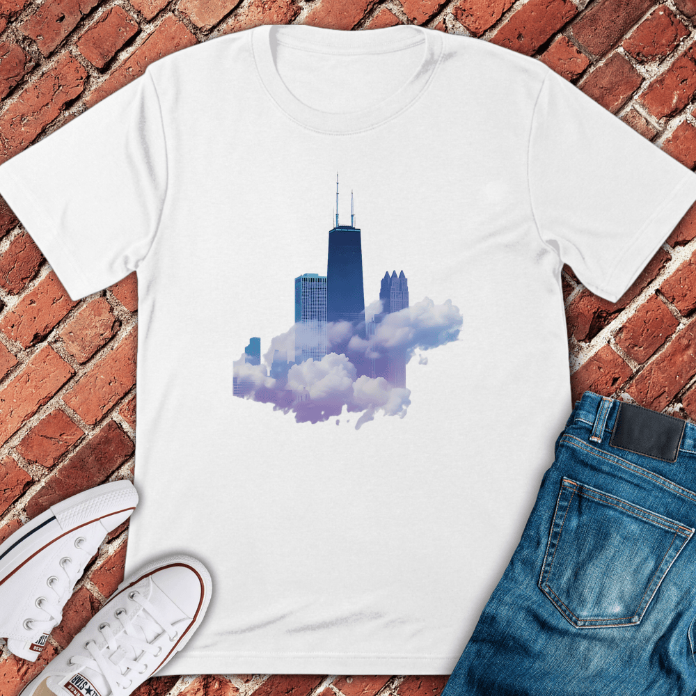 Clouds Skyline T-Shirt - White