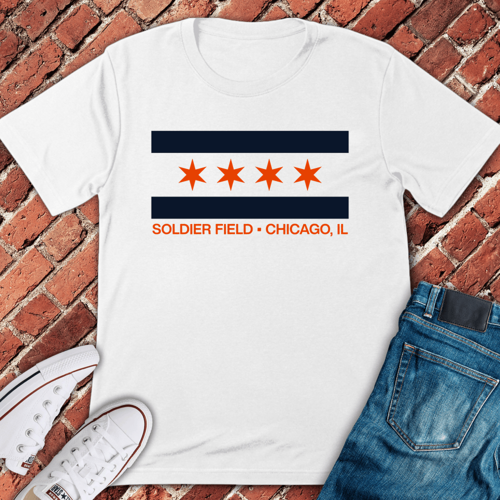 Soldier Field Flag T-Shirt - White