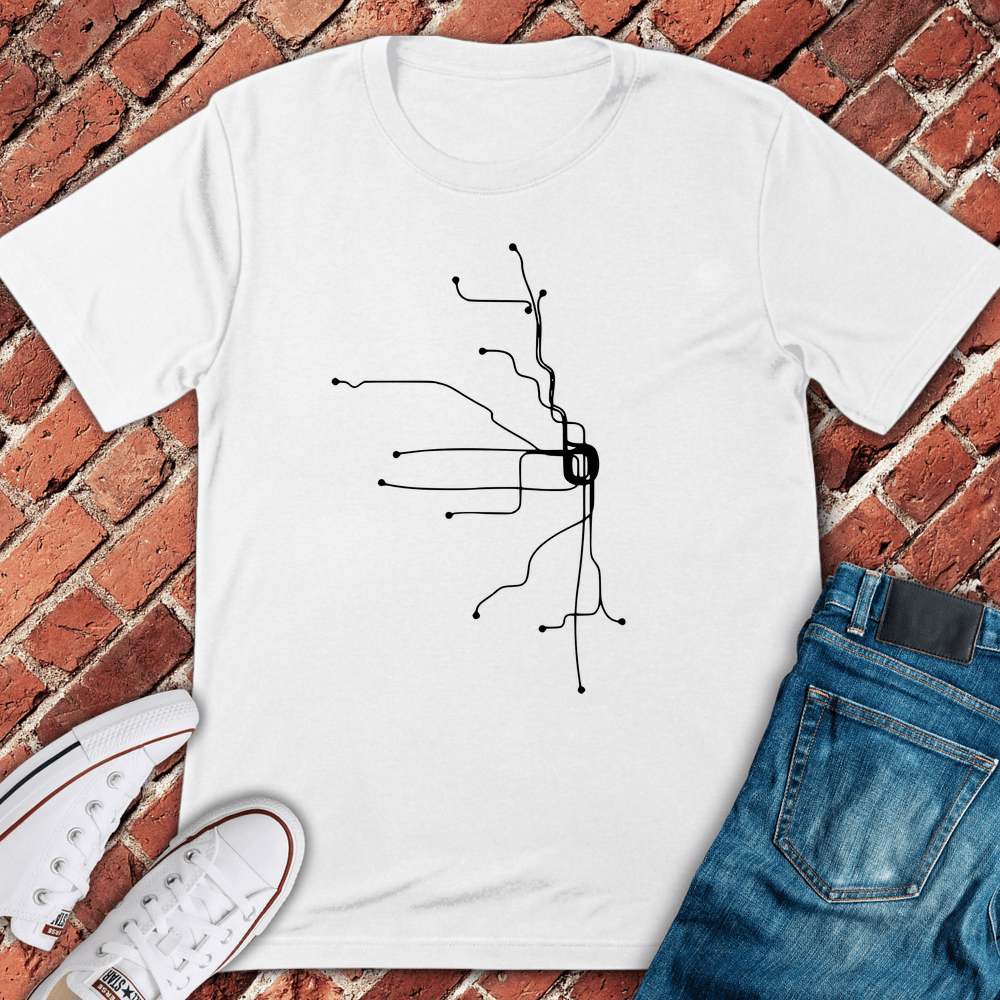 Loop Abstract Map T-Shirt - White