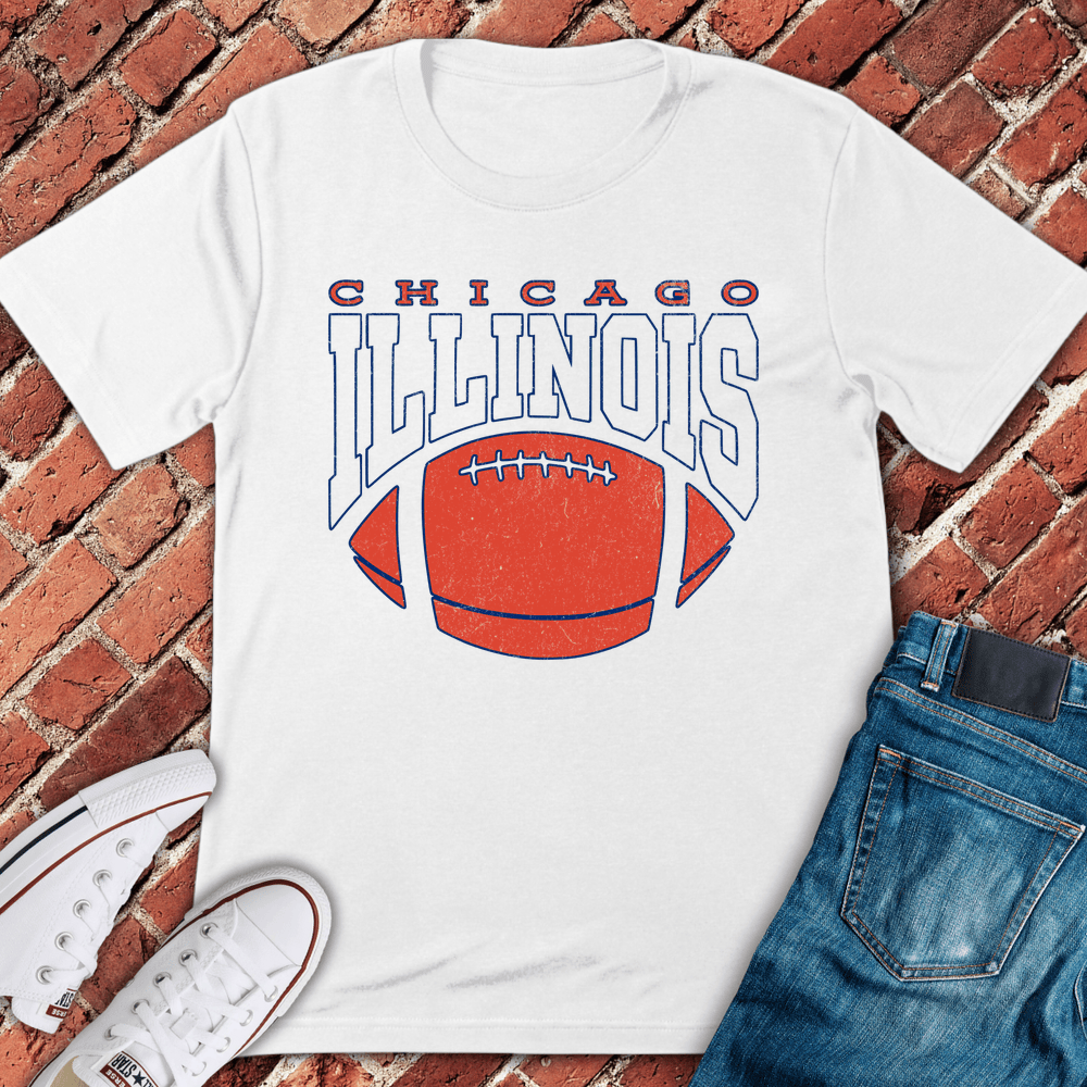 Illinois Football Style T-Shirt - White