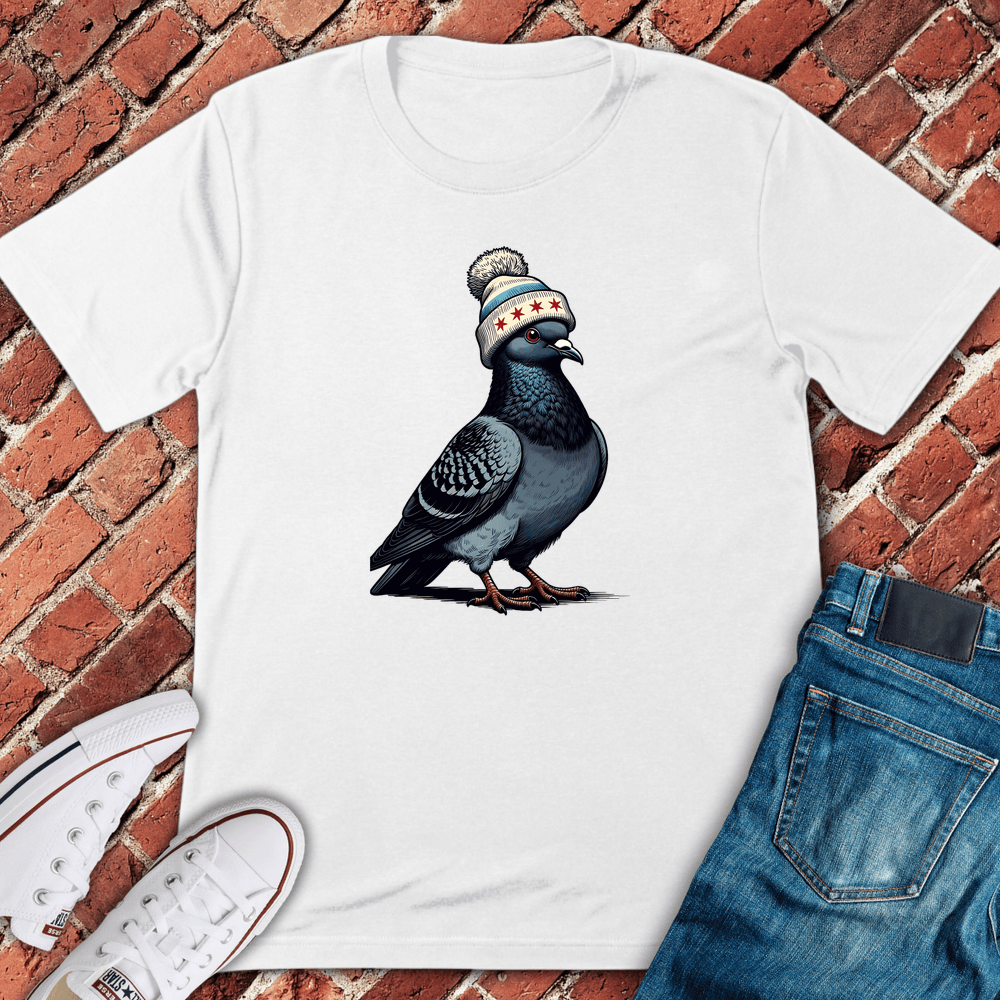 Beanie Pigeon T-Shirt - White