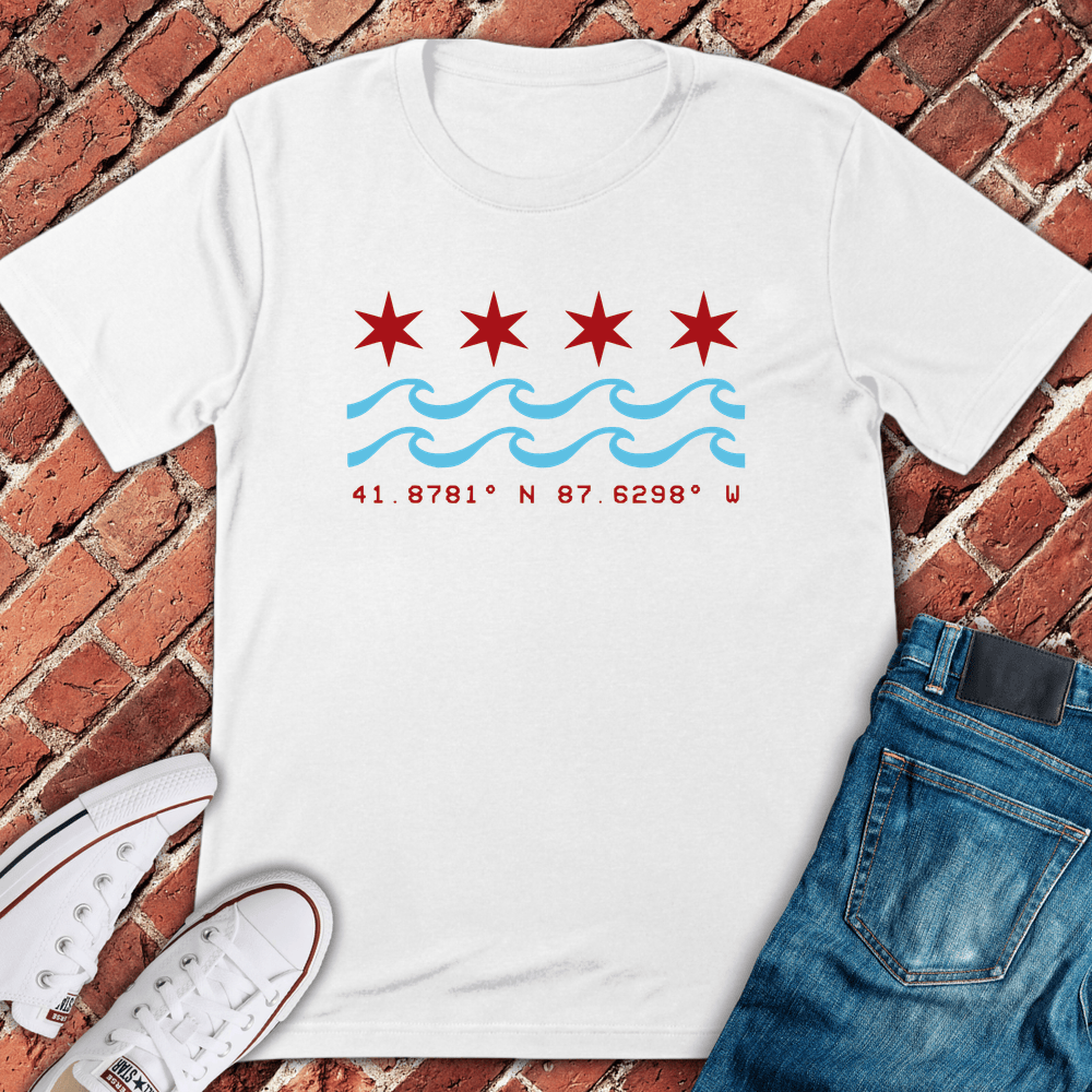 Chicago Coordinates T-Shirt - White