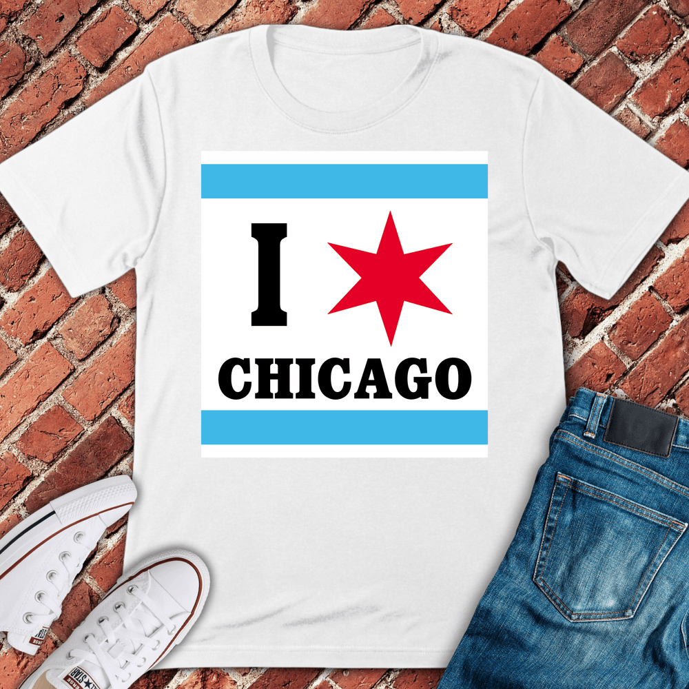 Chicago Flag Love T-Shirt - White