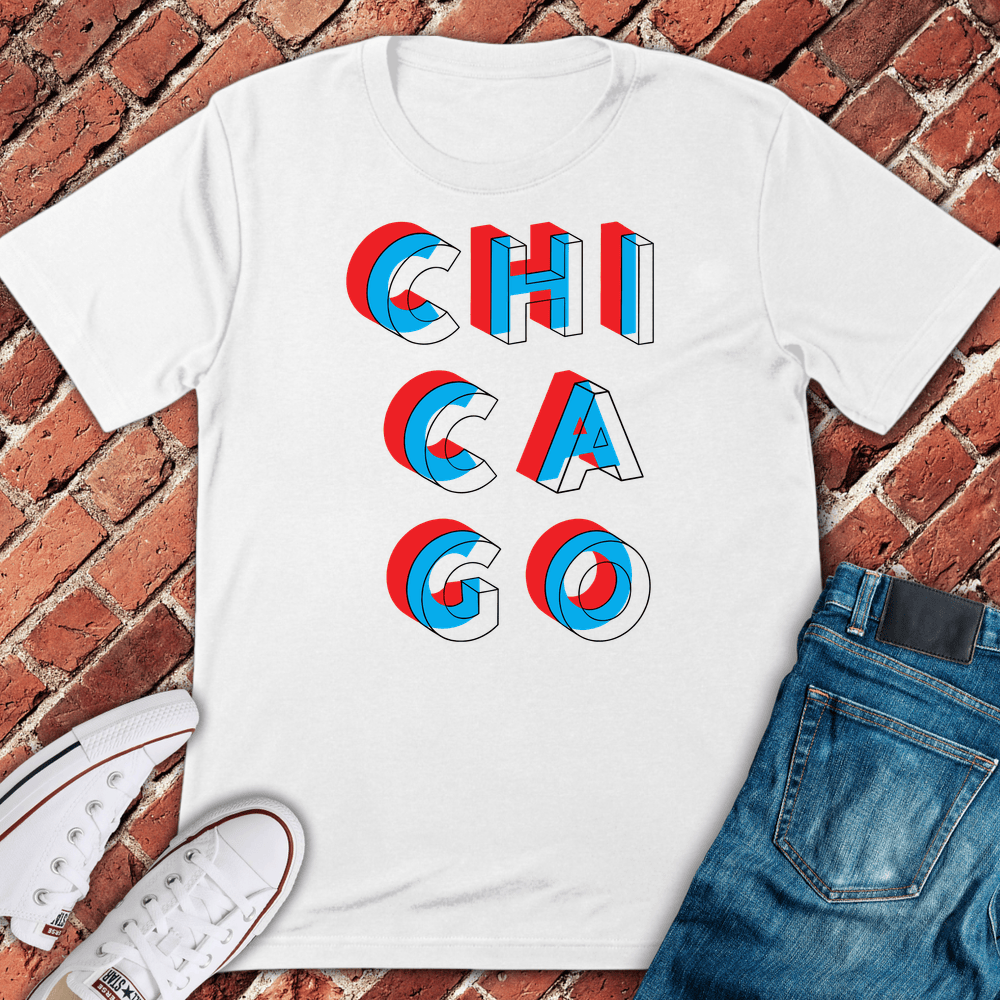 Chicago Split 3D T-Shirt - White