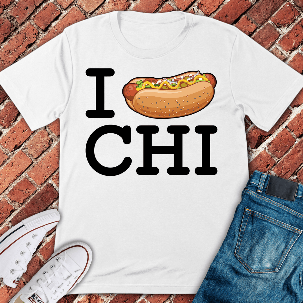 Chicago Style Dog T-Shirt - White