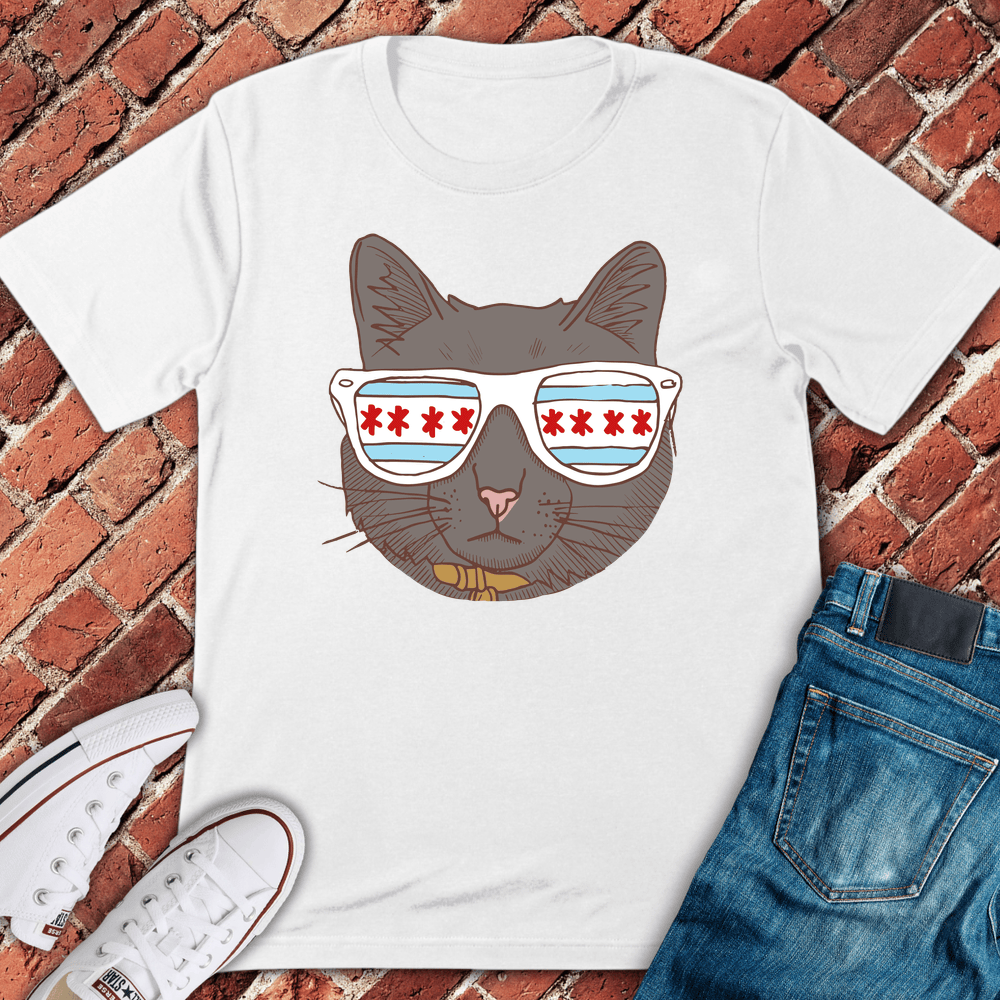 Chi Cat Shades T-Shirt - White