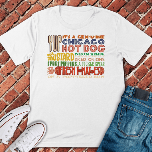 Chicago Style Dog T-Shirt - White