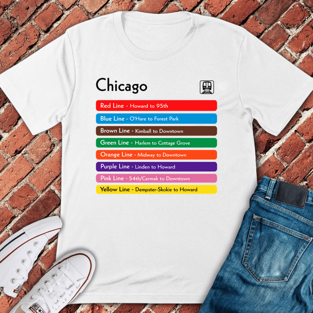 Chicago L Lines T-Shirt - White