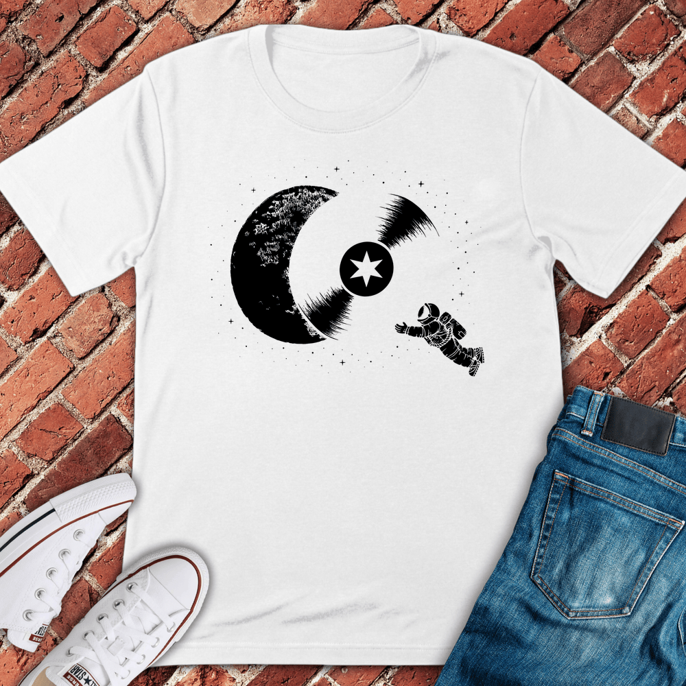 Cosmic Vinyl Drift T-Shirt - White