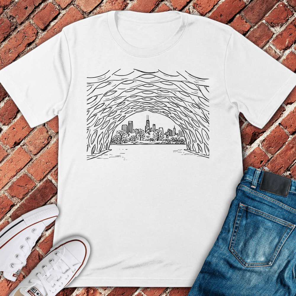 Chicago Skyline Tunnel T-Shirt - White