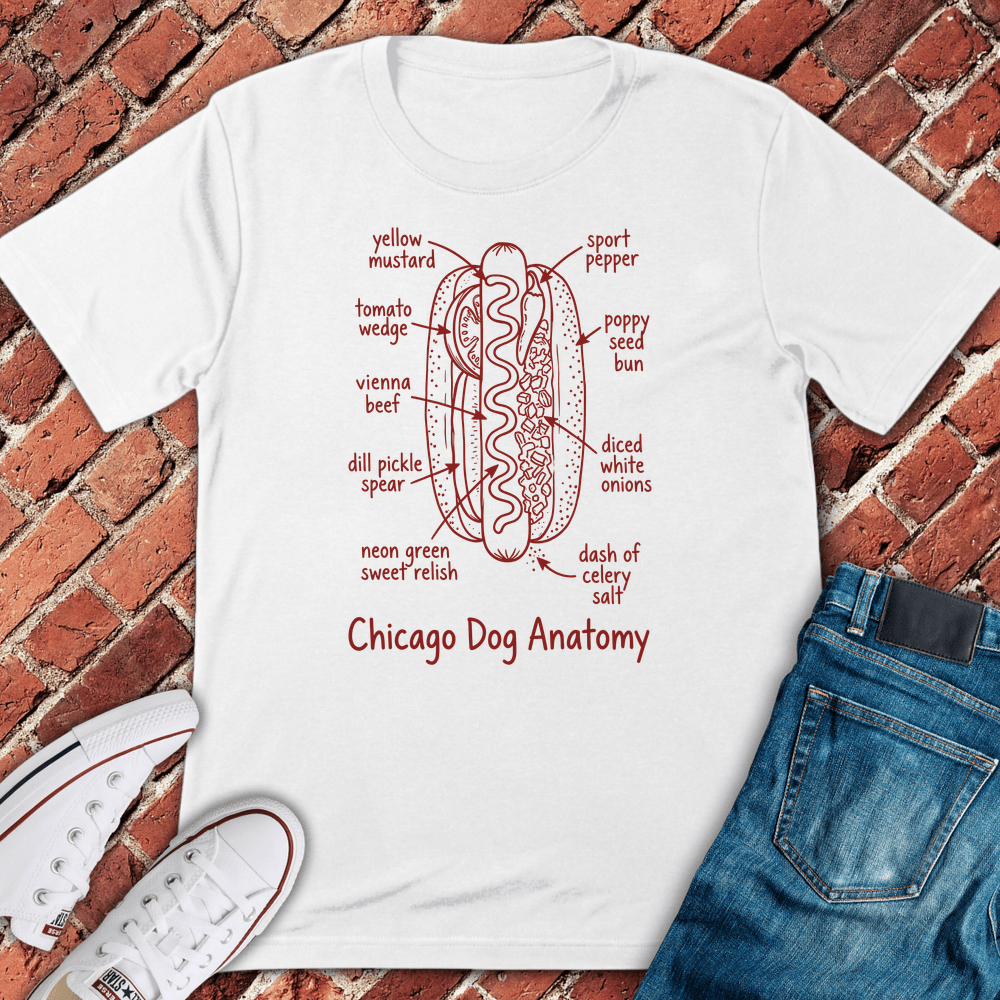 Chicago Dog Anatomy T-Shirt - White