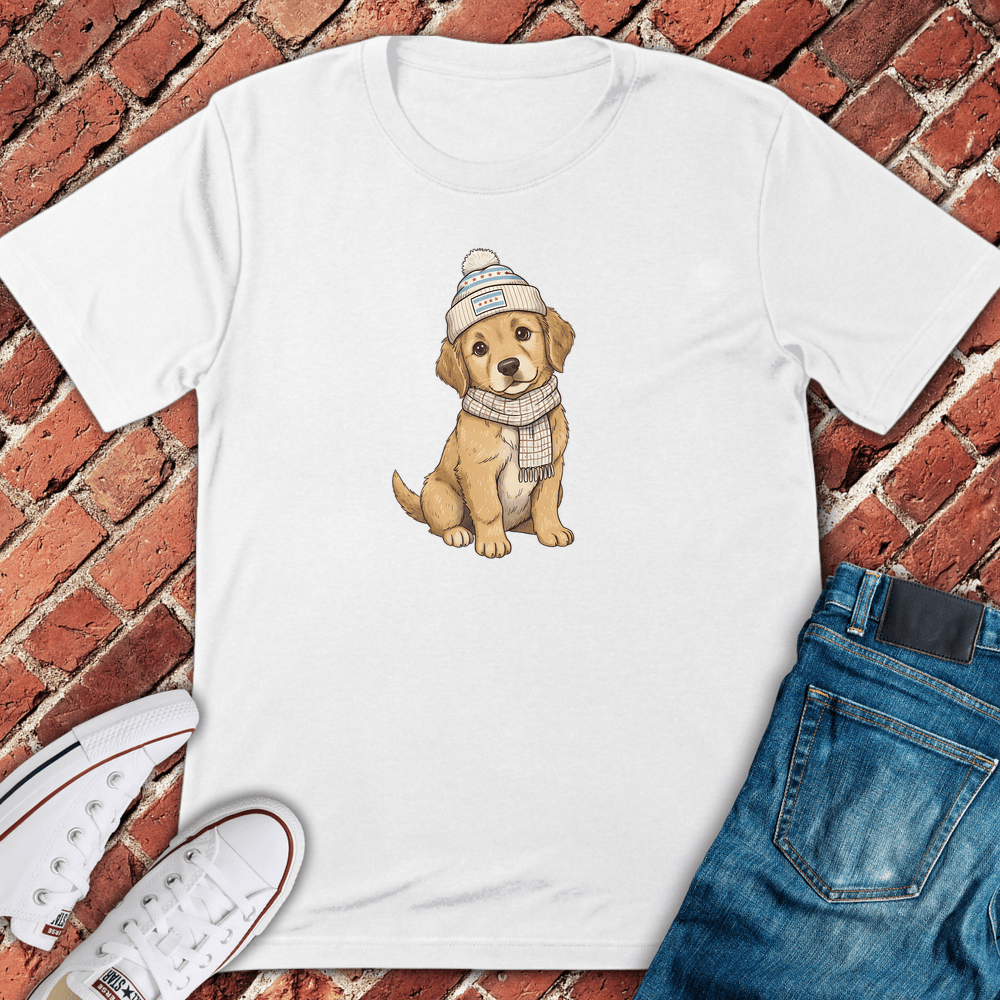 Winter Pup Charm T-Shirt - White