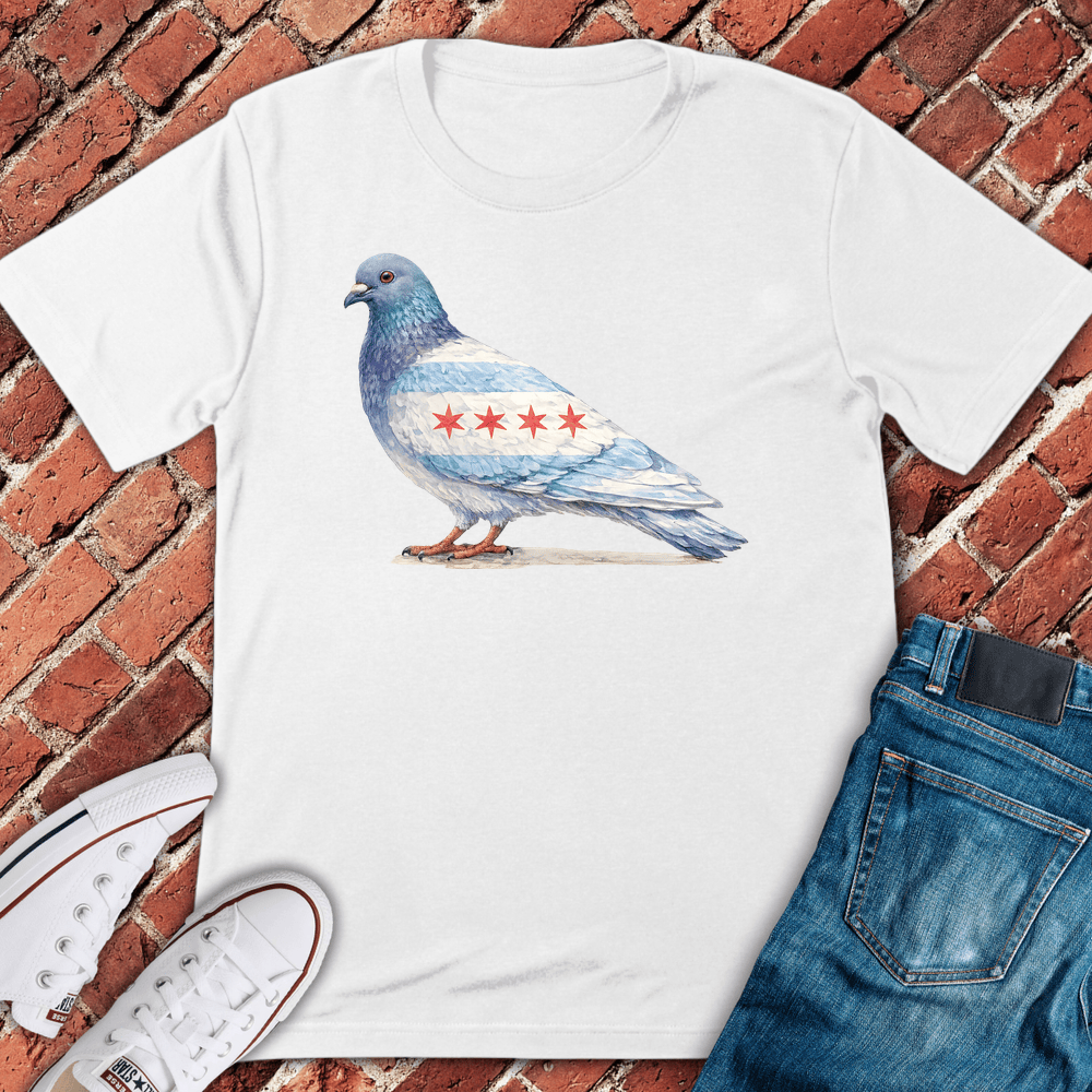 Chi Flag Pigeon T Shirt - White