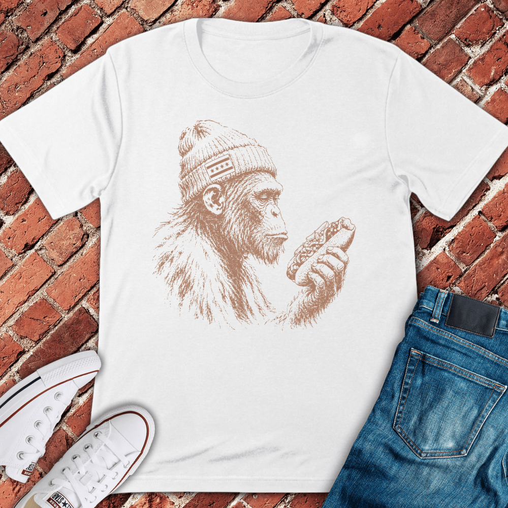 Chicago Dog Chimp T-Shirt - White