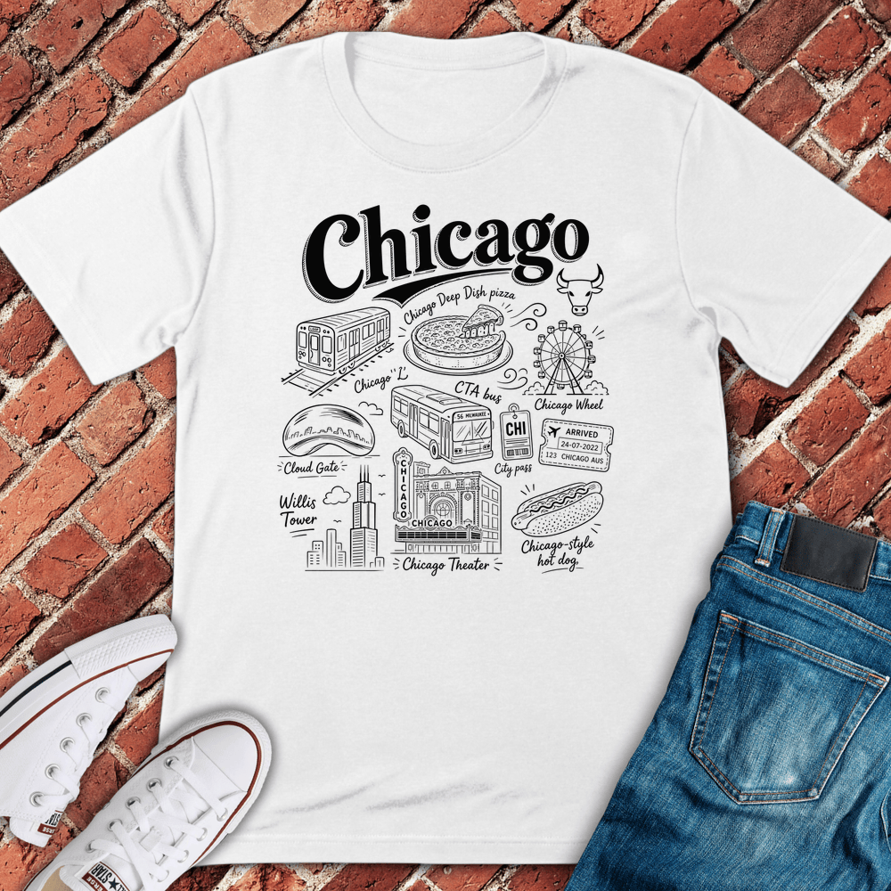 Chicago Doodles T-Shirt - White
