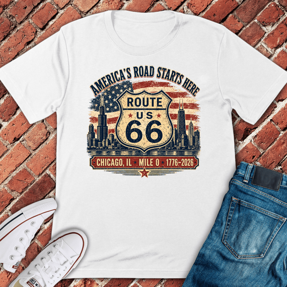 Route 66 Mile 0 T-Shirt - White