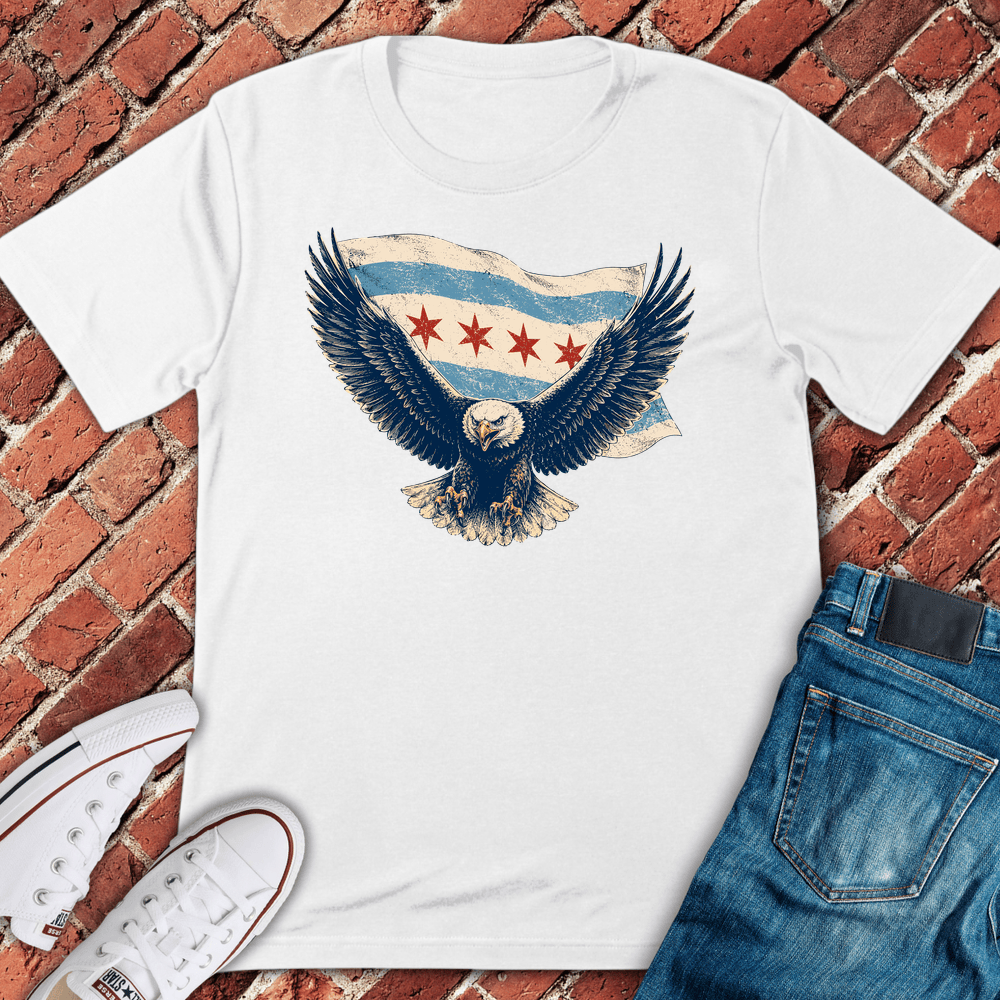 Chi Flag Eagle T-Shirt - White