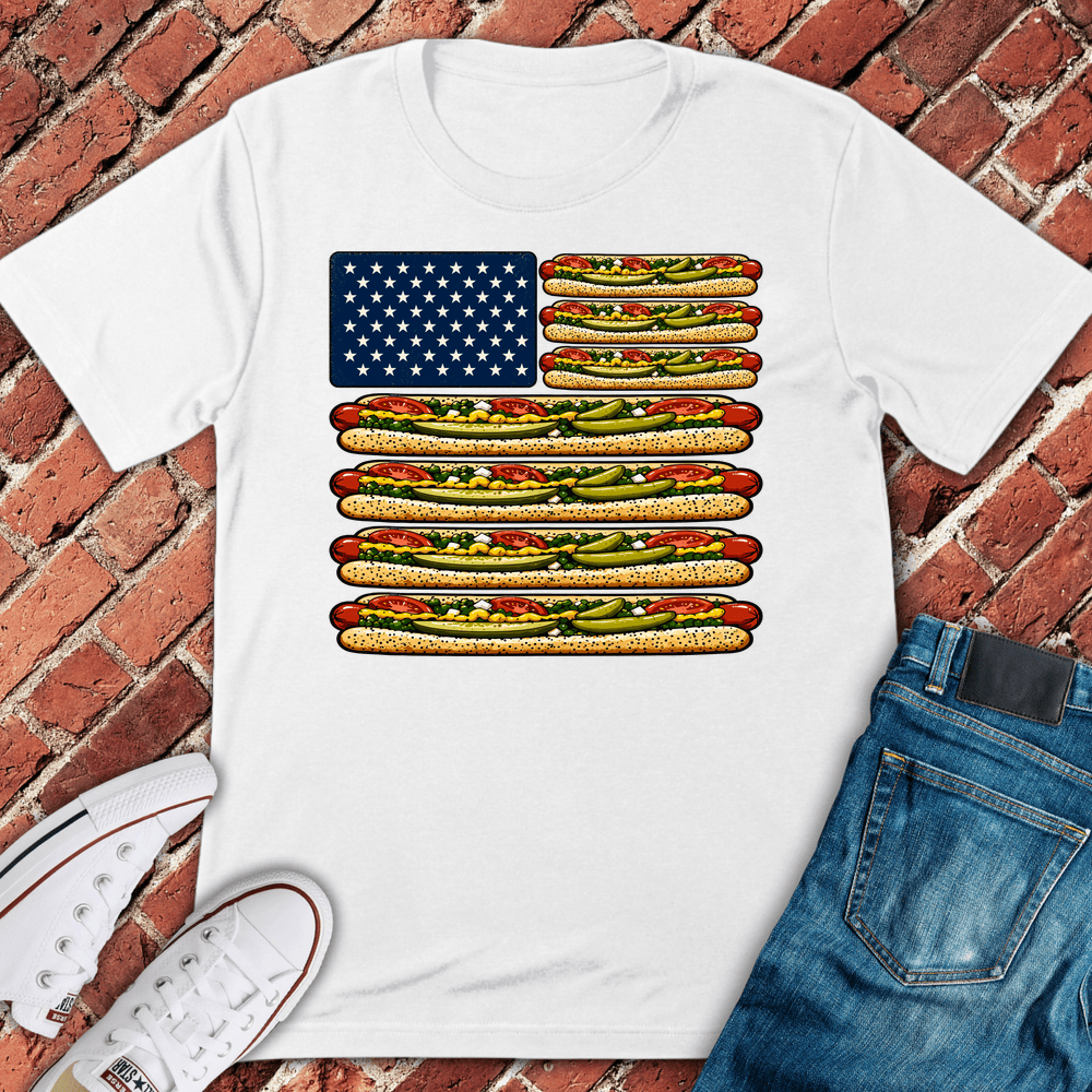 Chicago Dog Flag T-Shirt - White