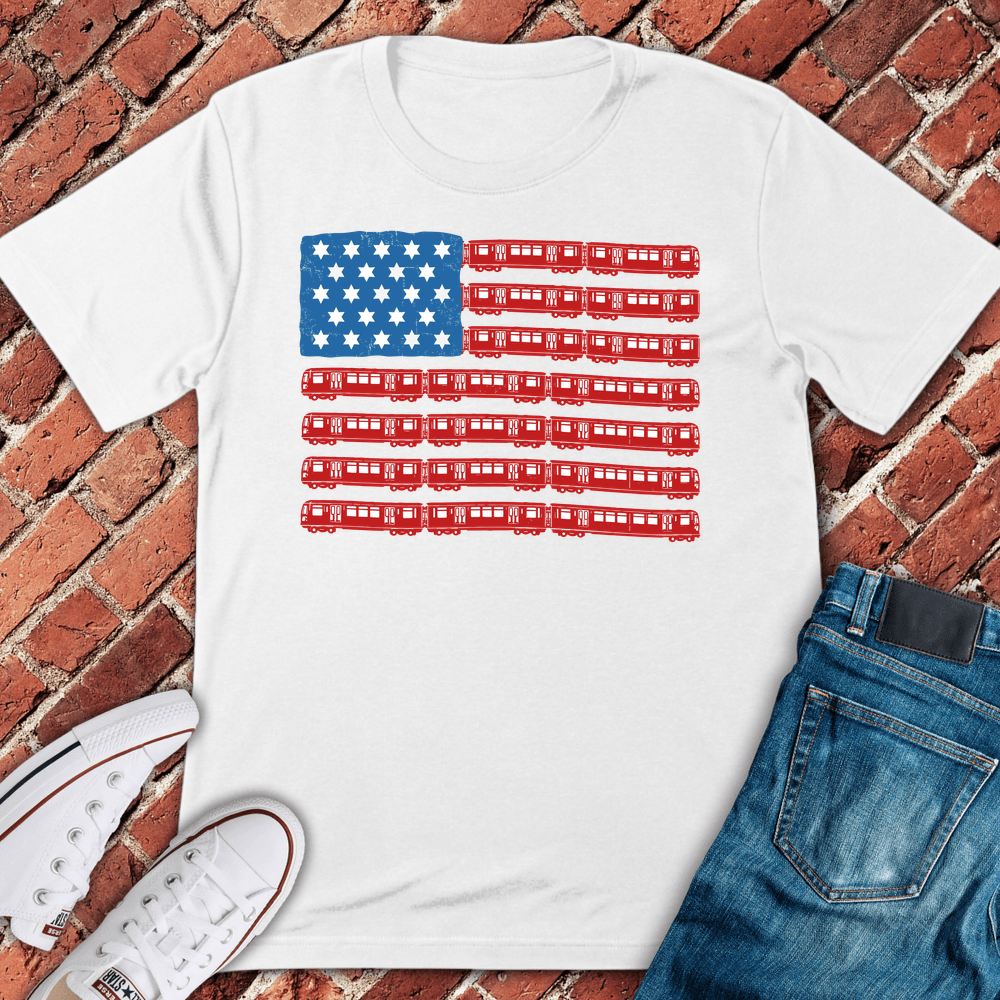 Chi Train Flag T-Shirt - White