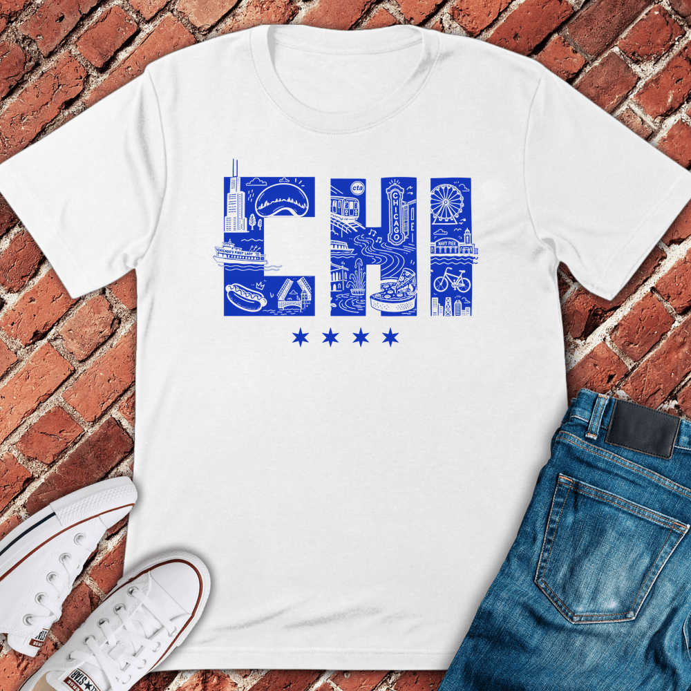 Chi City Collage T-Shirt - White