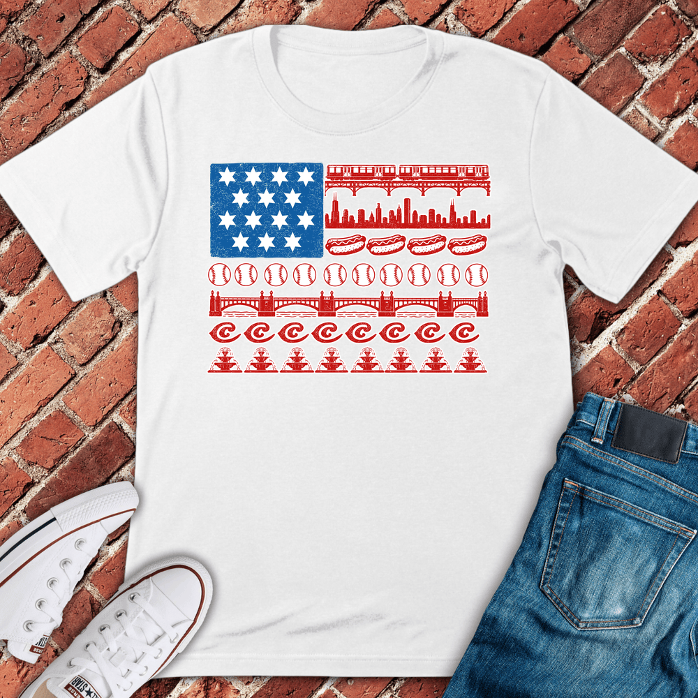 Chi Flag Icons T-Shirt - White